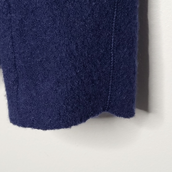 Anthropologie Gro Abrahamsson Felted Wool Lagenlook Jacket Navy Blue Size L - Picture 8 of 12